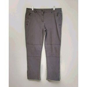 T by Talbots Gray Performance Slim Travel Pants with Zip Pockets & Ankle Zip  14